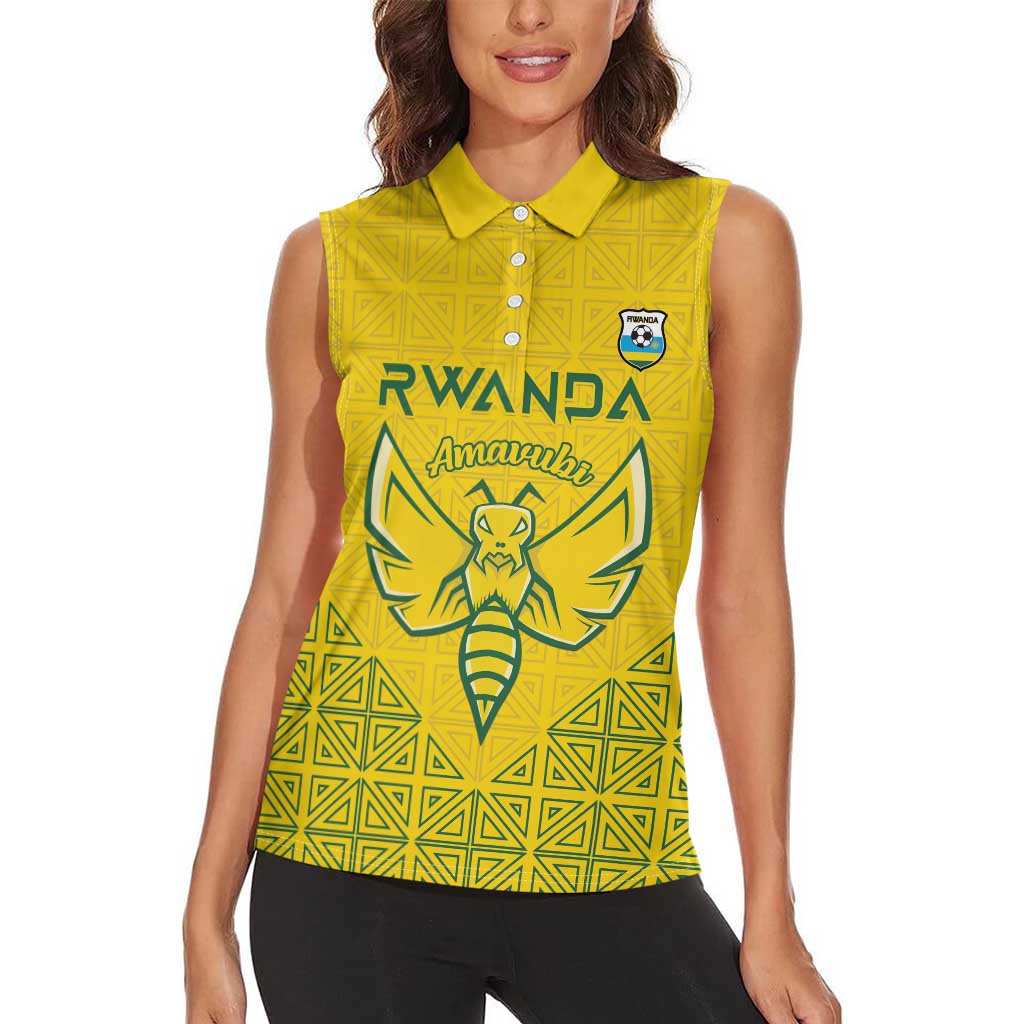Custom Rwanda Football Women Sleeveless Polo Shirt Amavubi Oyeee!