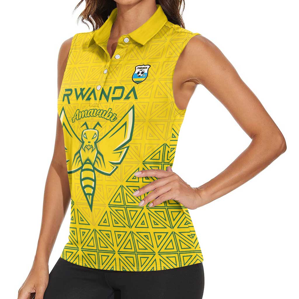 Custom Rwanda Football Women Sleeveless Polo Shirt Amavubi Oyeee!