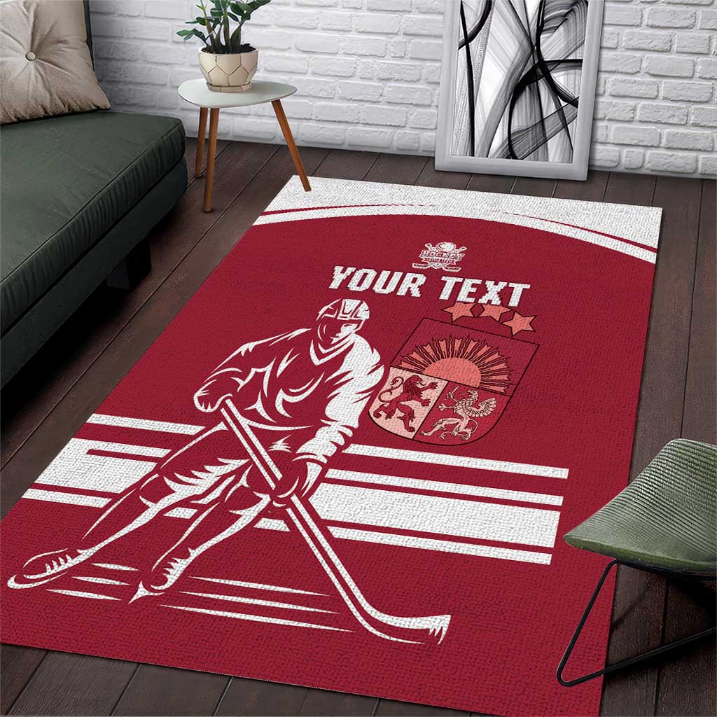 Custom Latvia Hockey Area Rug Latvija Latvija
