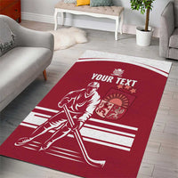 Custom Latvia Hockey Area Rug Latvija Latvija