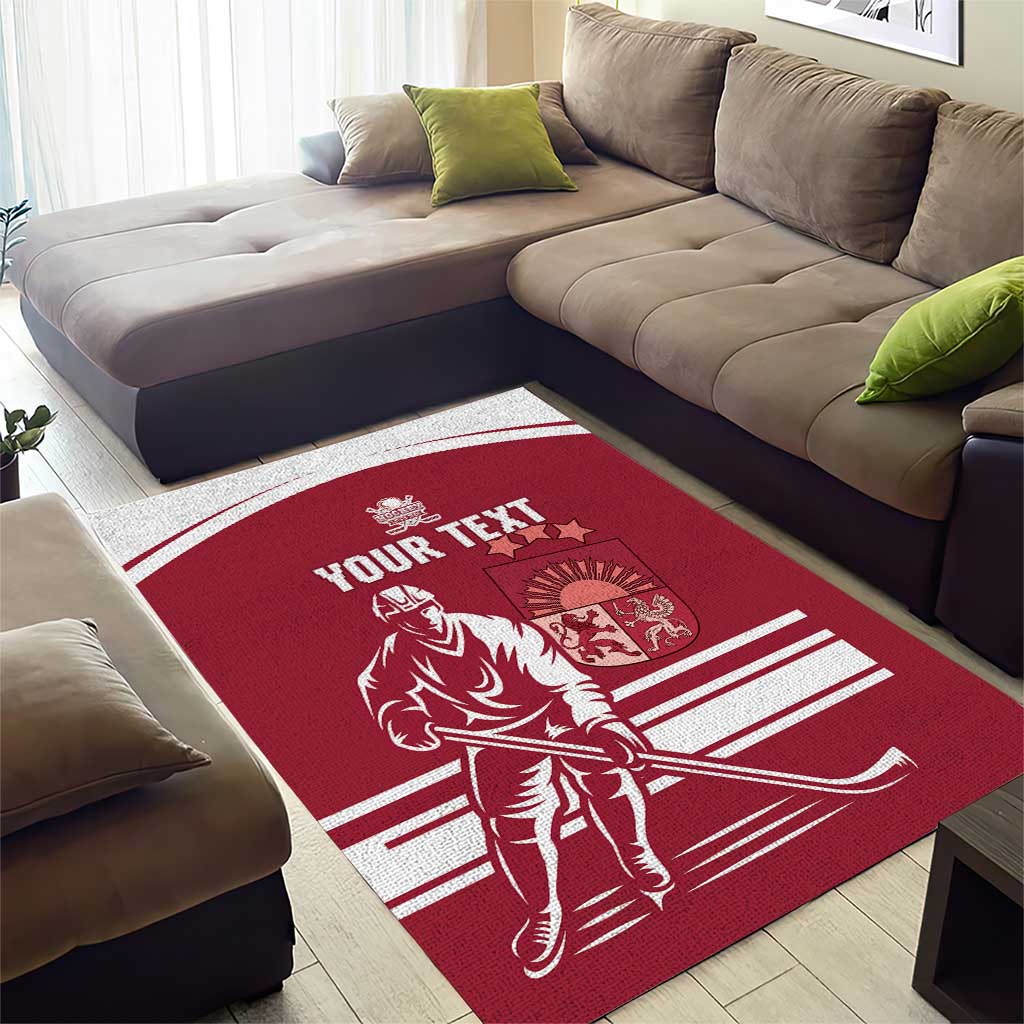 Custom Latvia Hockey Area Rug Latvija Latvija