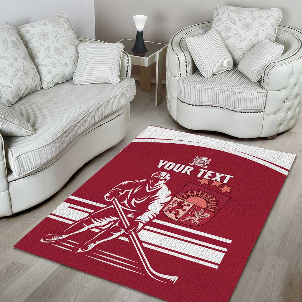 Custom Latvia Hockey Area Rug Latvija Latvija
