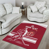 Custom Latvia Hockey Area Rug Latvija Latvija