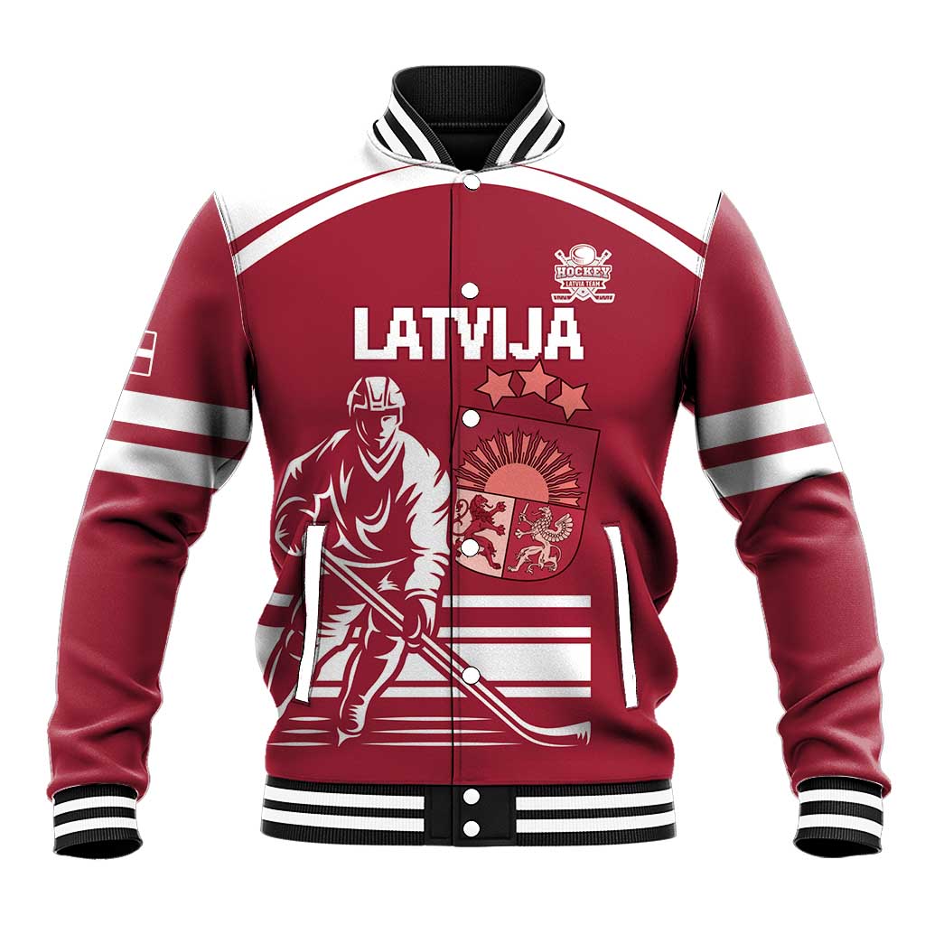 Custom Latvia Hockey Baseball Jacket Latvija Latvija