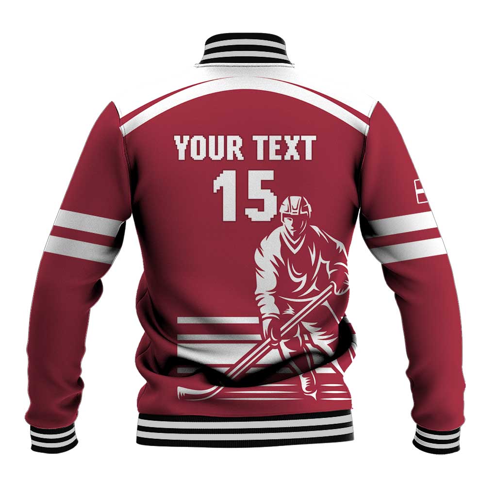 Custom Latvia Hockey Baseball Jacket Latvija Latvija