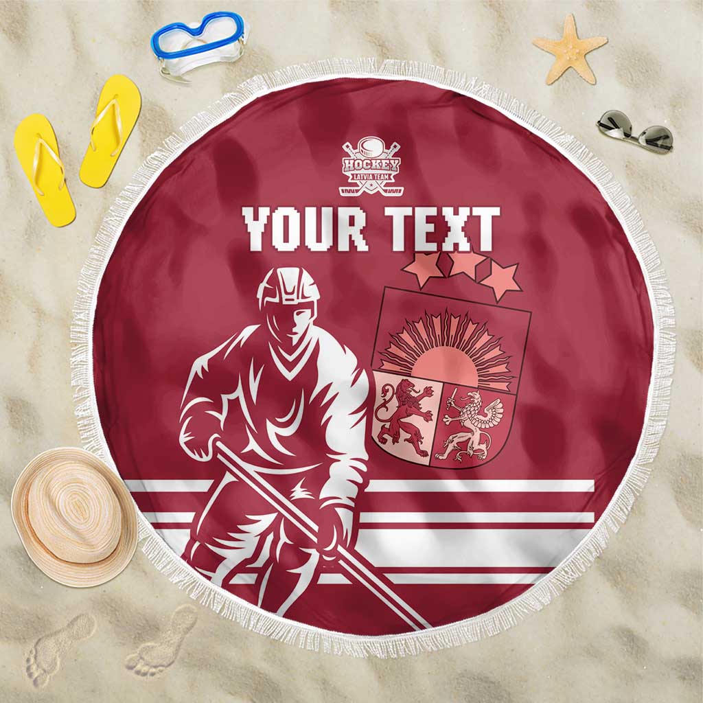Custom Latvia Hockey Beach Blanket Latvija Latvija