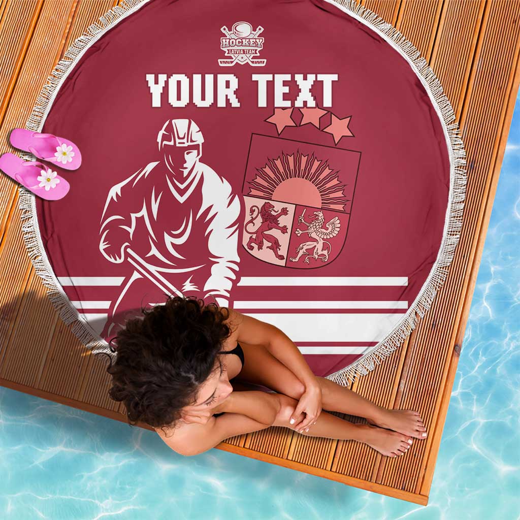 Custom Latvia Hockey Beach Blanket Latvija Latvija