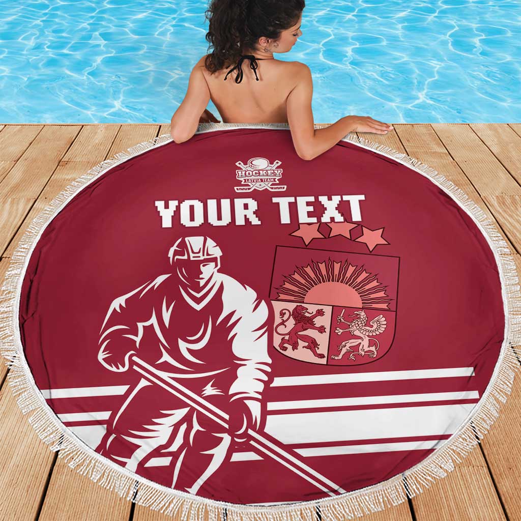 Custom Latvia Hockey Beach Blanket Latvija Latvija
