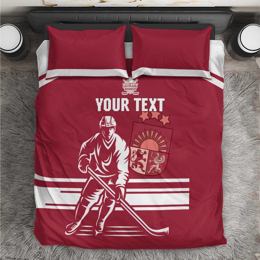Custom Latvia Hockey Bedding Set Latvija Latvija