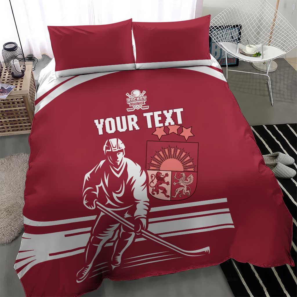 Custom Latvia Hockey Bedding Set Latvija Latvija