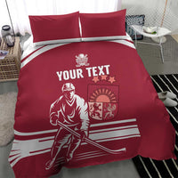 Custom Latvia Hockey Bedding Set Latvija Latvija