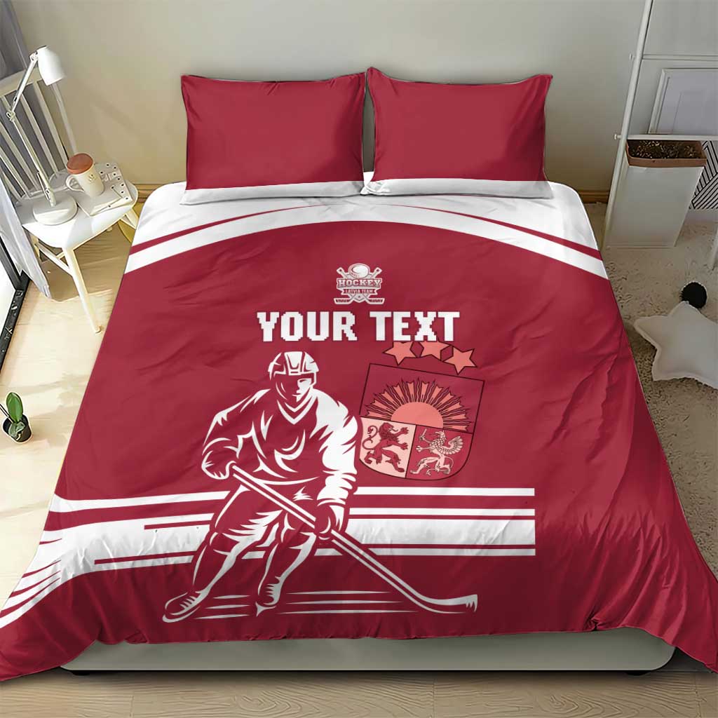 Custom Latvia Hockey Bedding Set Latvija Latvija