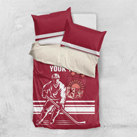 Custom Latvia Hockey Bedding Set Latvija Latvija