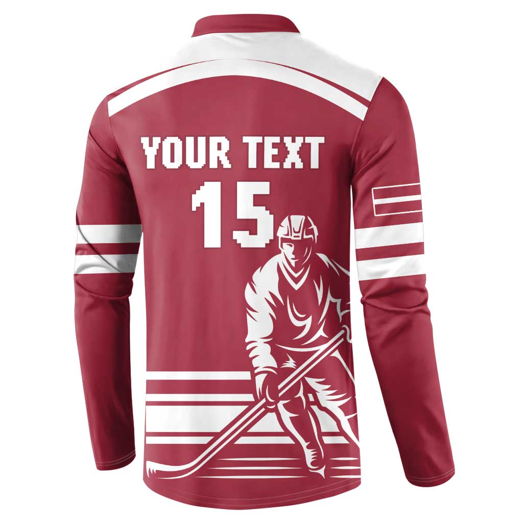 Custom Latvia Hockey Button Sweatshirt Latvija Latvija