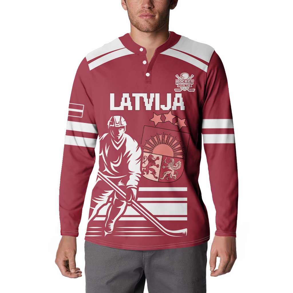 Custom Latvia Hockey Button Sweatshirt Latvija Latvija