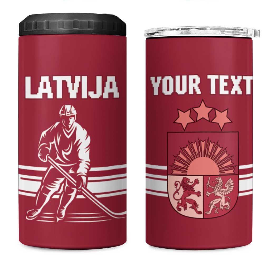 Custom Latvia Hockey 4 in 1 Can Cooler Tumbler Latvija Latvija