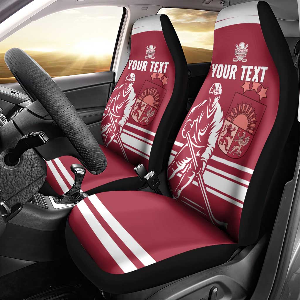 Custom Latvia Hockey Car Seat Cover Latvija Latvija
