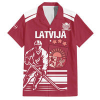 Custom Latvia Hockey Family Matching Long Sleeve Bodycon Dress and Hawaiian Shirt Latvija Latvija