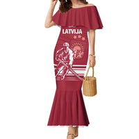 Custom Latvia Hockey Family Matching Mermaid Dress and Hawaiian Shirt Latvija Latvija