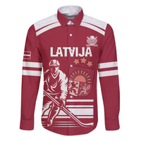 Custom Latvia Hockey Family Matching Puletasi and Hawaiian Shirt Latvija Latvija
