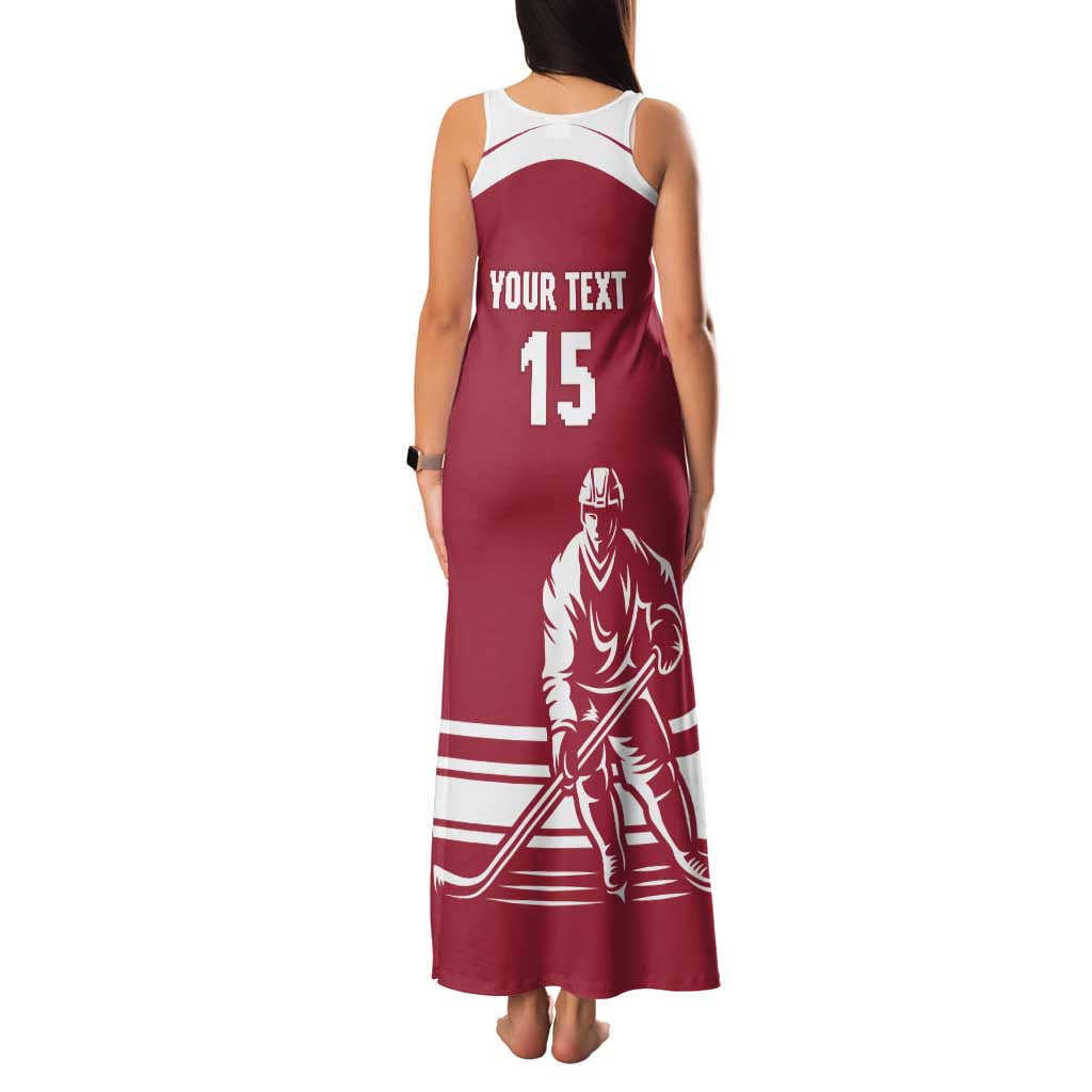 Custom Latvia Hockey Family Matching Tank Maxi Dress and Hawaiian Shirt Latvija Latvija