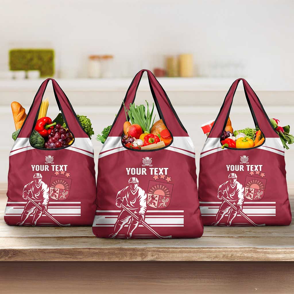 Custom Latvia Hockey Grocery Bag Latvija Latvija