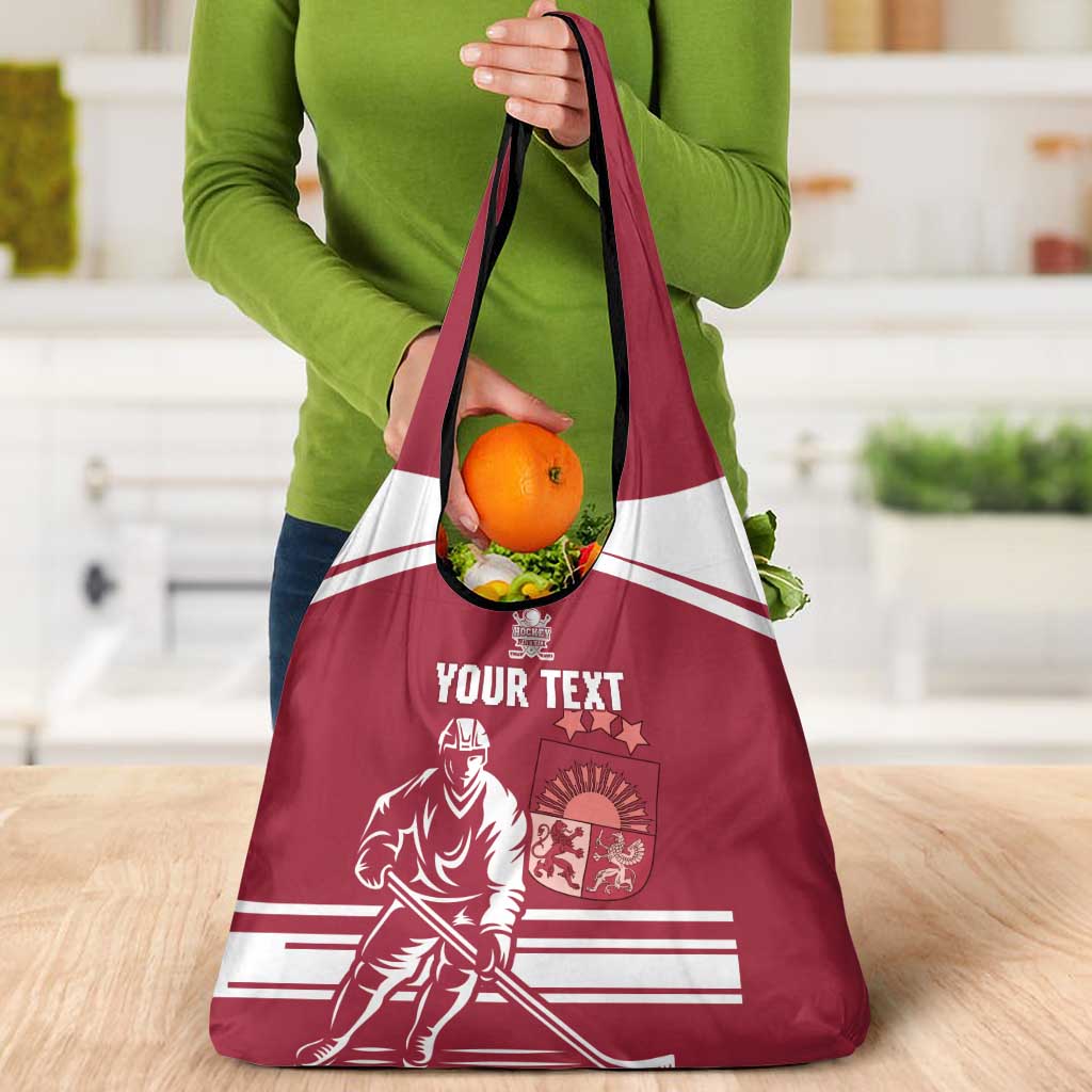 Custom Latvia Hockey Grocery Bag Latvija Latvija