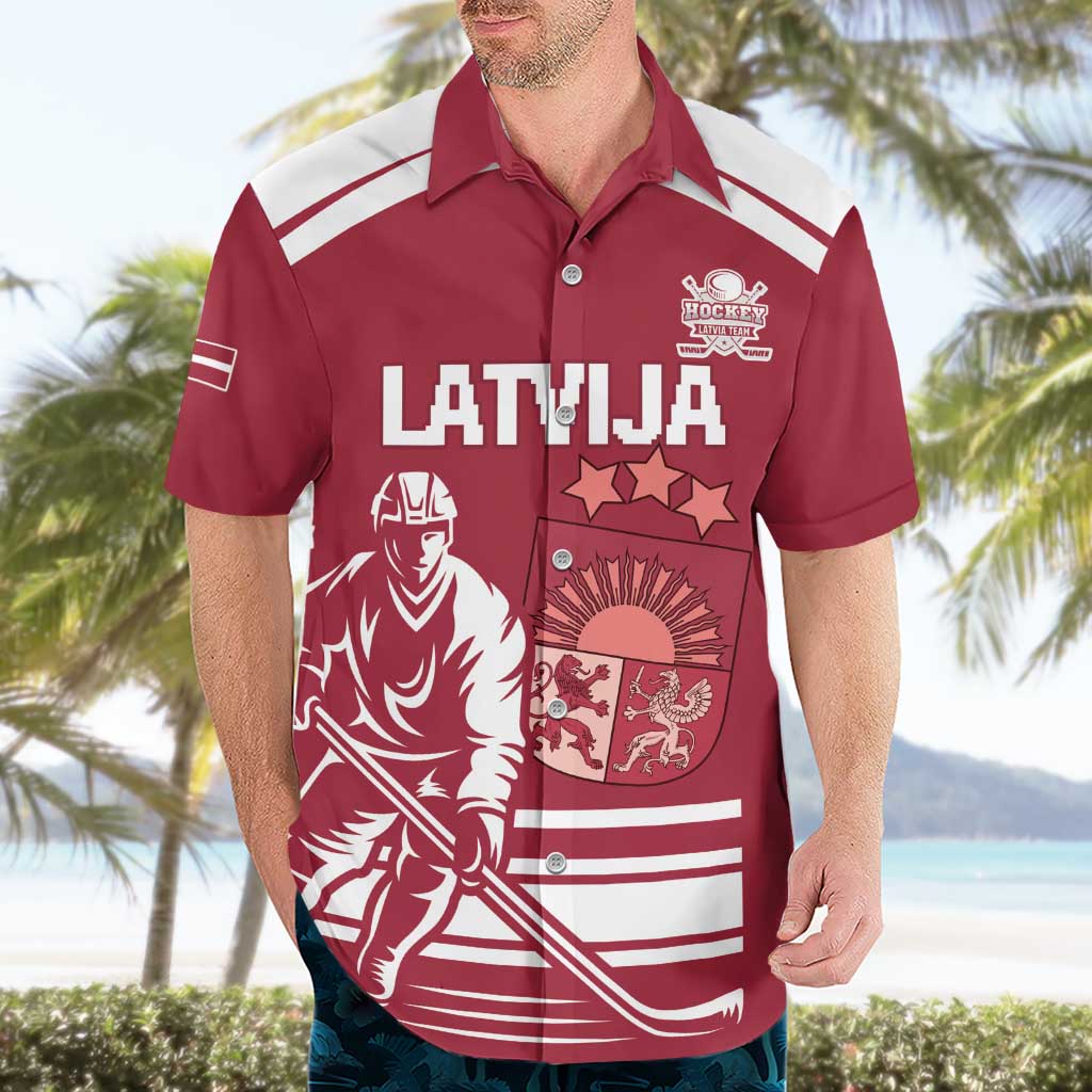 Custom Latvia Hockey Hawaiian Shirt Latvija Latvija