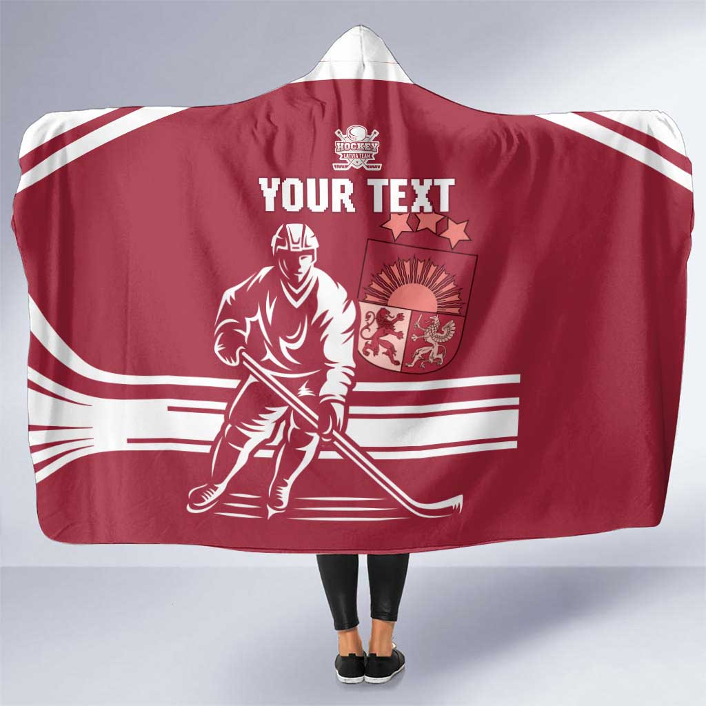 Custom Latvia Hockey Hooded Blanket Latvija Latvija