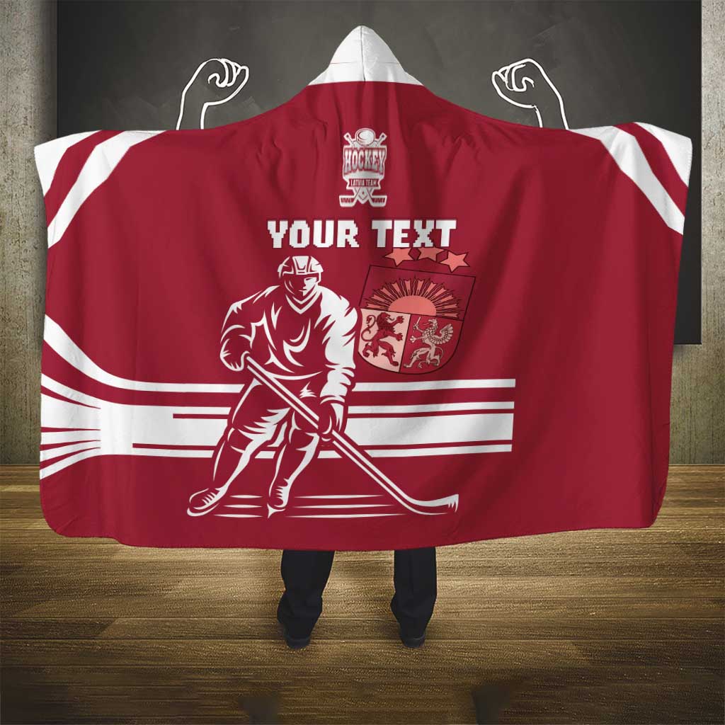Custom Latvia Hockey Hooded Blanket Latvija Latvija