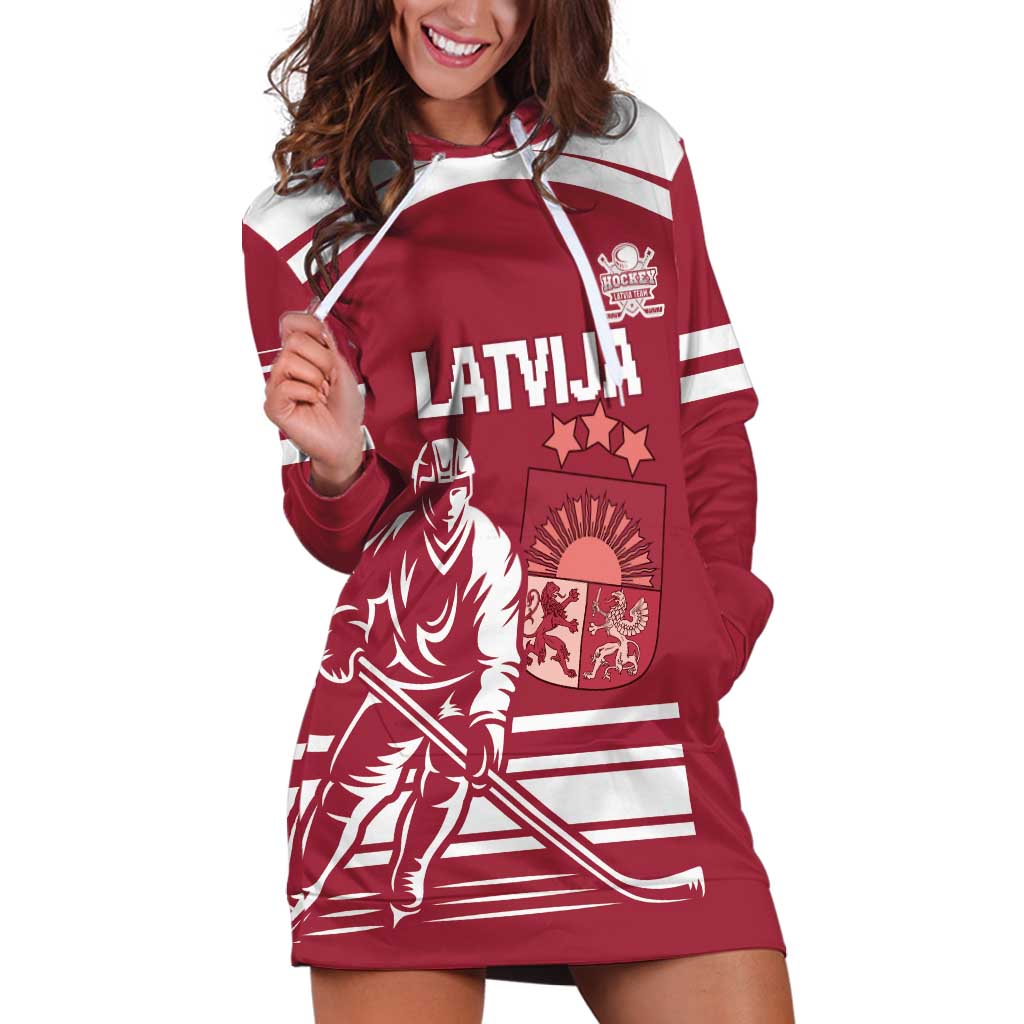 Custom Latvia Hockey Hoodie Dress Latvija Latvija