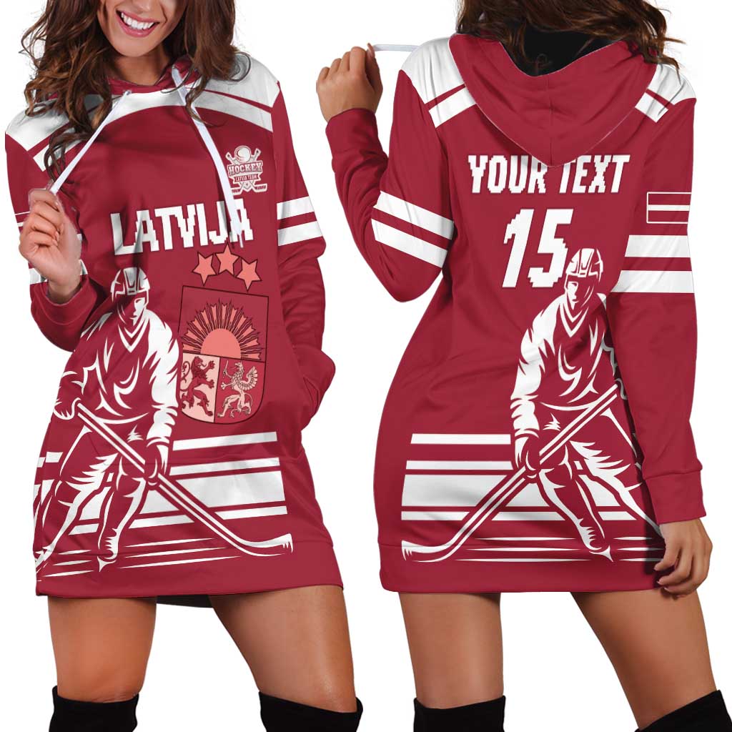 Custom Latvia Hockey Hoodie Dress Latvija Latvija