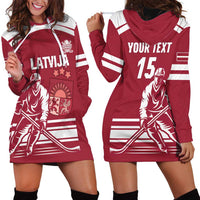 Custom Latvia Hockey Hoodie Dress Latvija Latvija