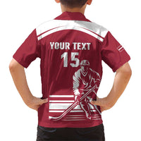 Custom Latvia Hockey Kid Hawaiian Shirt Latvija Latvija