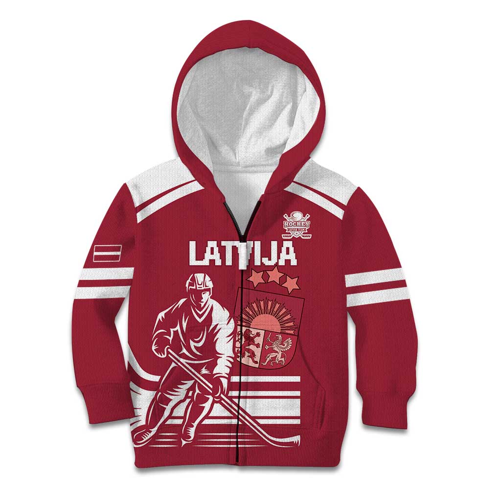 Custom Latvia Hockey Kid Hoodie Latvija Latvija