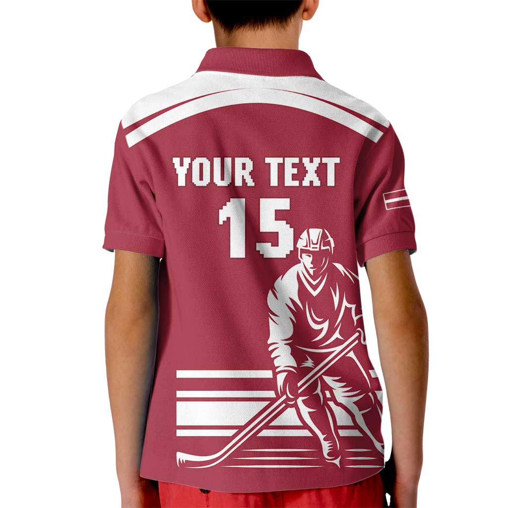 Custom Latvia Hockey Kid Polo Shirt Latvija Latvija
