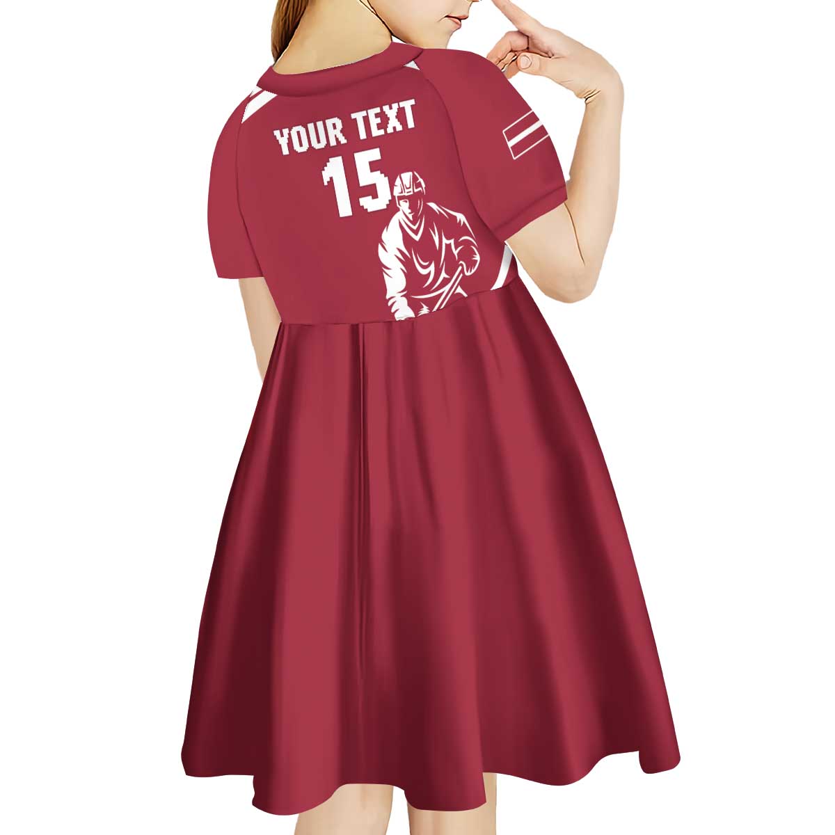 Custom Latvia Hockey Kid Short Sleeve Dress Latvija Latvija