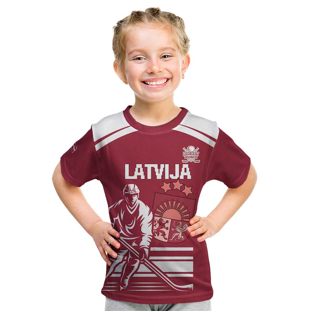 Custom Latvia Hockey Kid T Shirt Latvija Latvija
