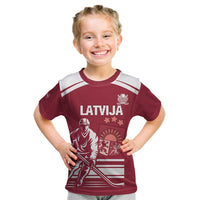 Custom Latvia Hockey Kid T Shirt Latvija Latvija