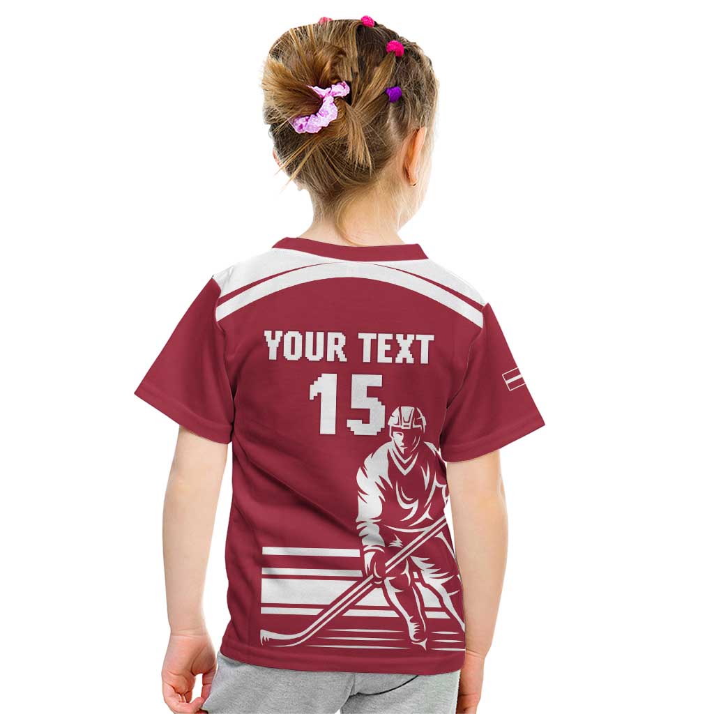 Custom Latvia Hockey Kid T Shirt Latvija Latvija
