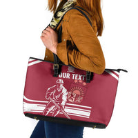 Custom Latvia Hockey Leather Tote Bag Latvija Latvija