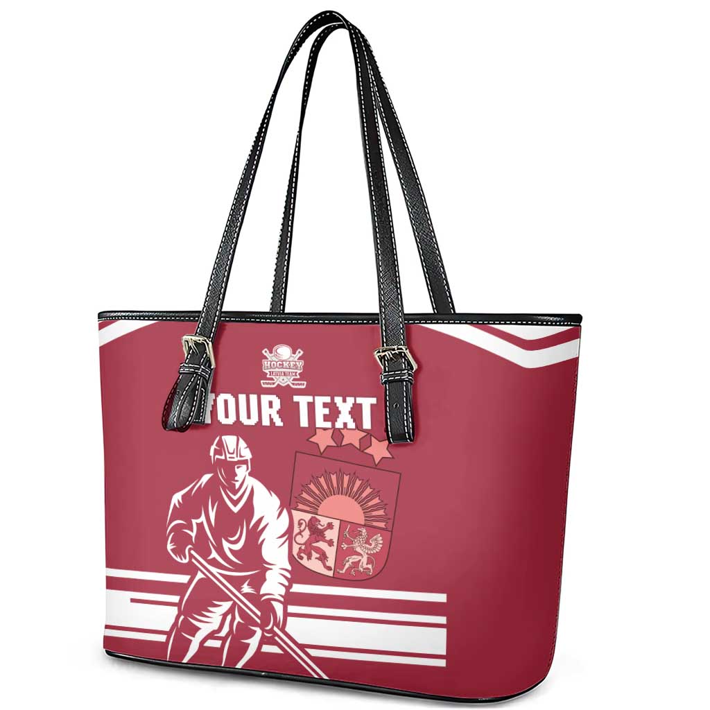 Custom Latvia Hockey Leather Tote Bag Latvija Latvija