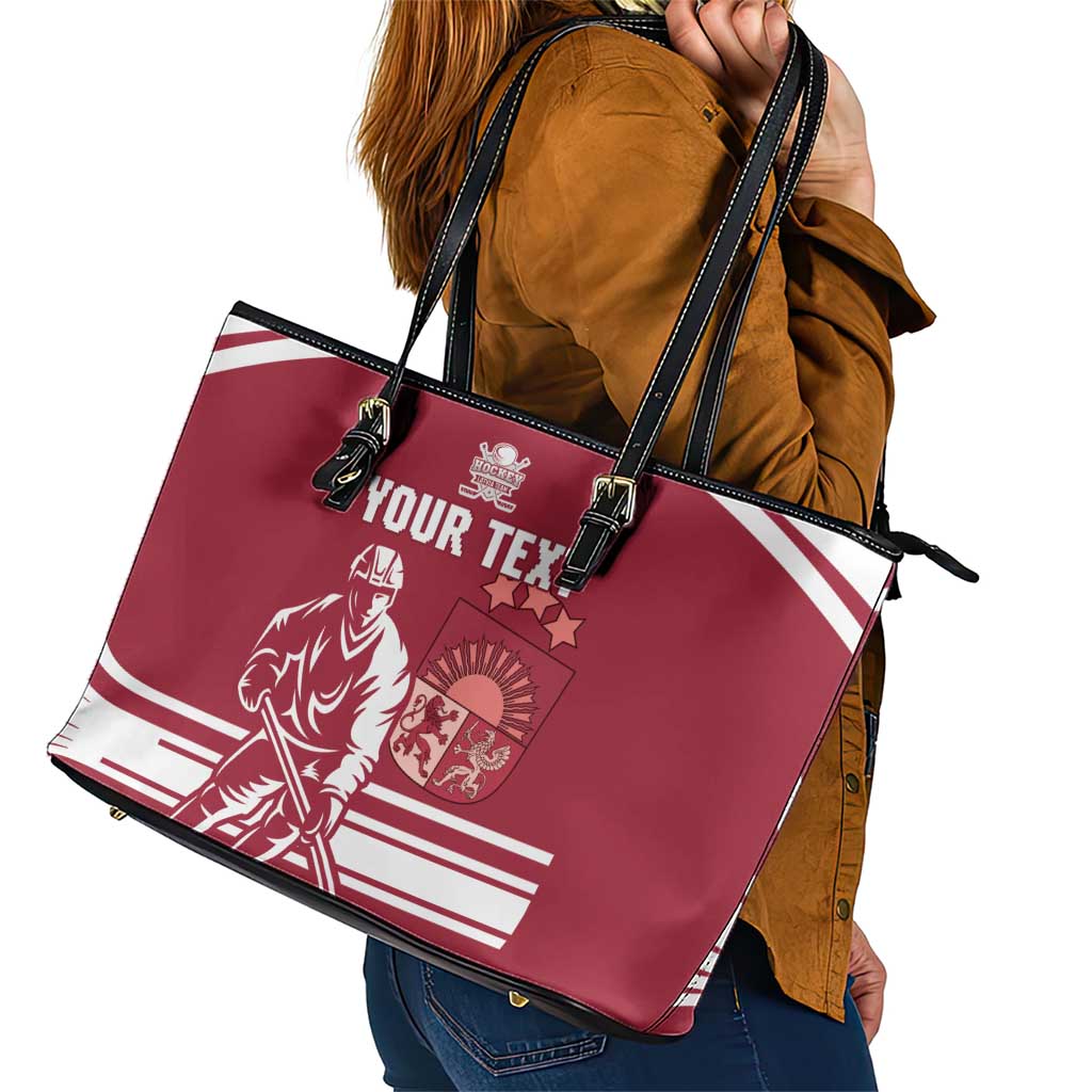 Custom Latvia Hockey Leather Tote Bag Latvija Latvija