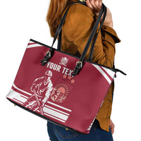 Custom Latvia Hockey Leather Tote Bag Latvija Latvija