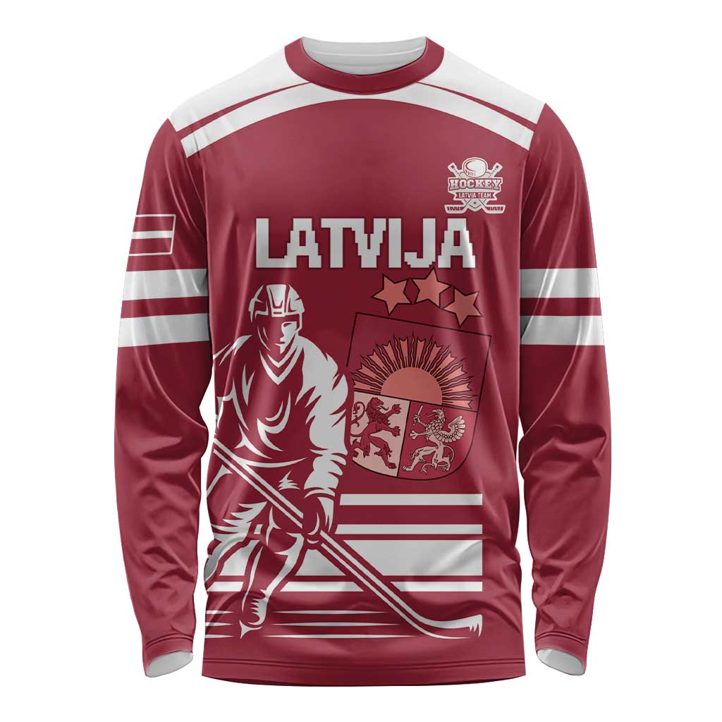 Custom Latvia Hockey Long Sleeve Shirt Latvija Latvija