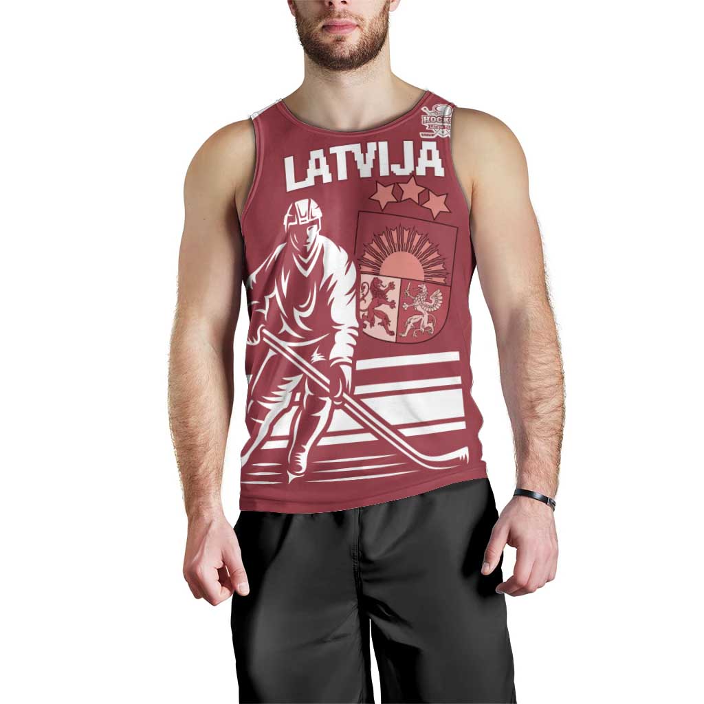 Custom Latvia Hockey Men Tank Top Latvija Latvija