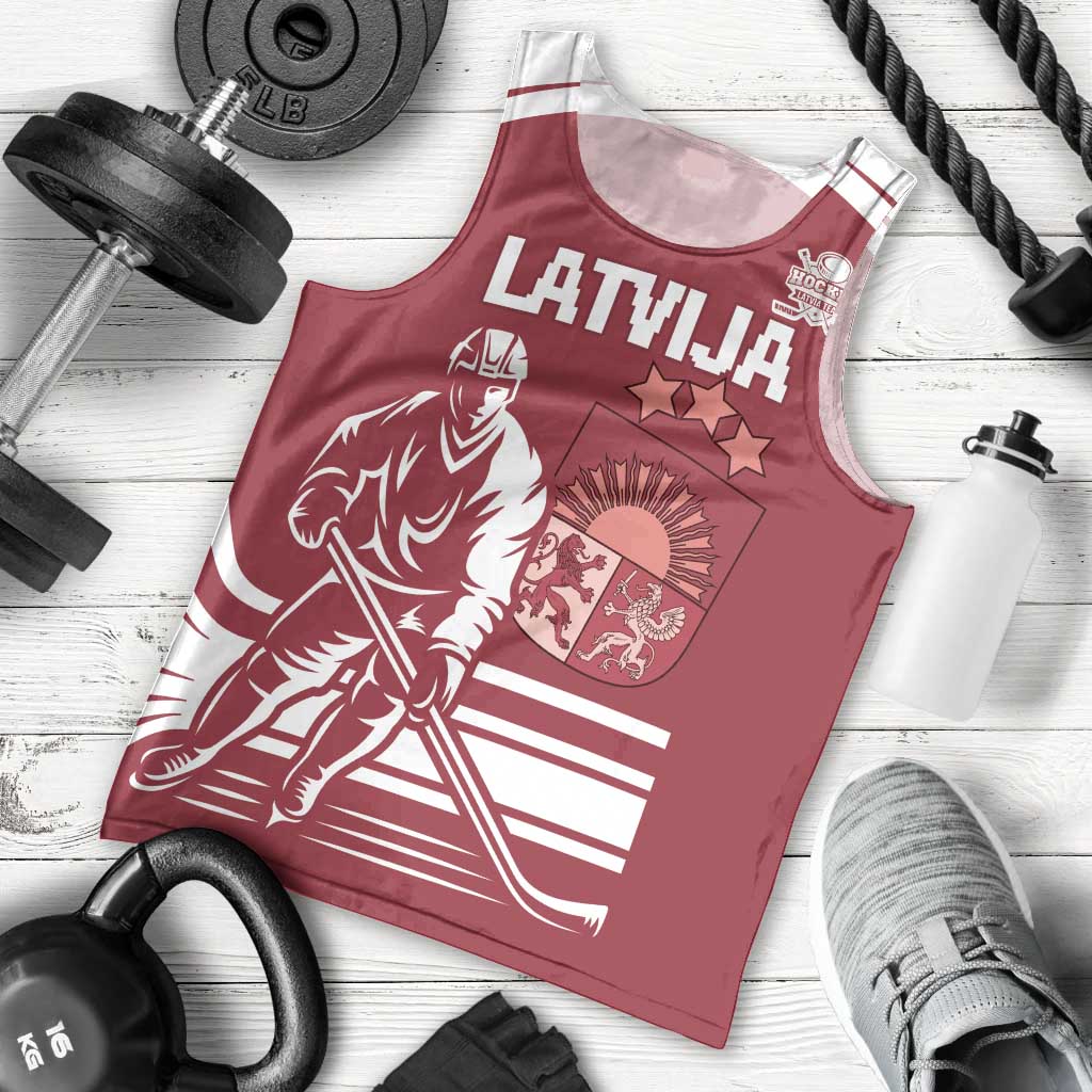 Custom Latvia Hockey Men Tank Top Latvija Latvija