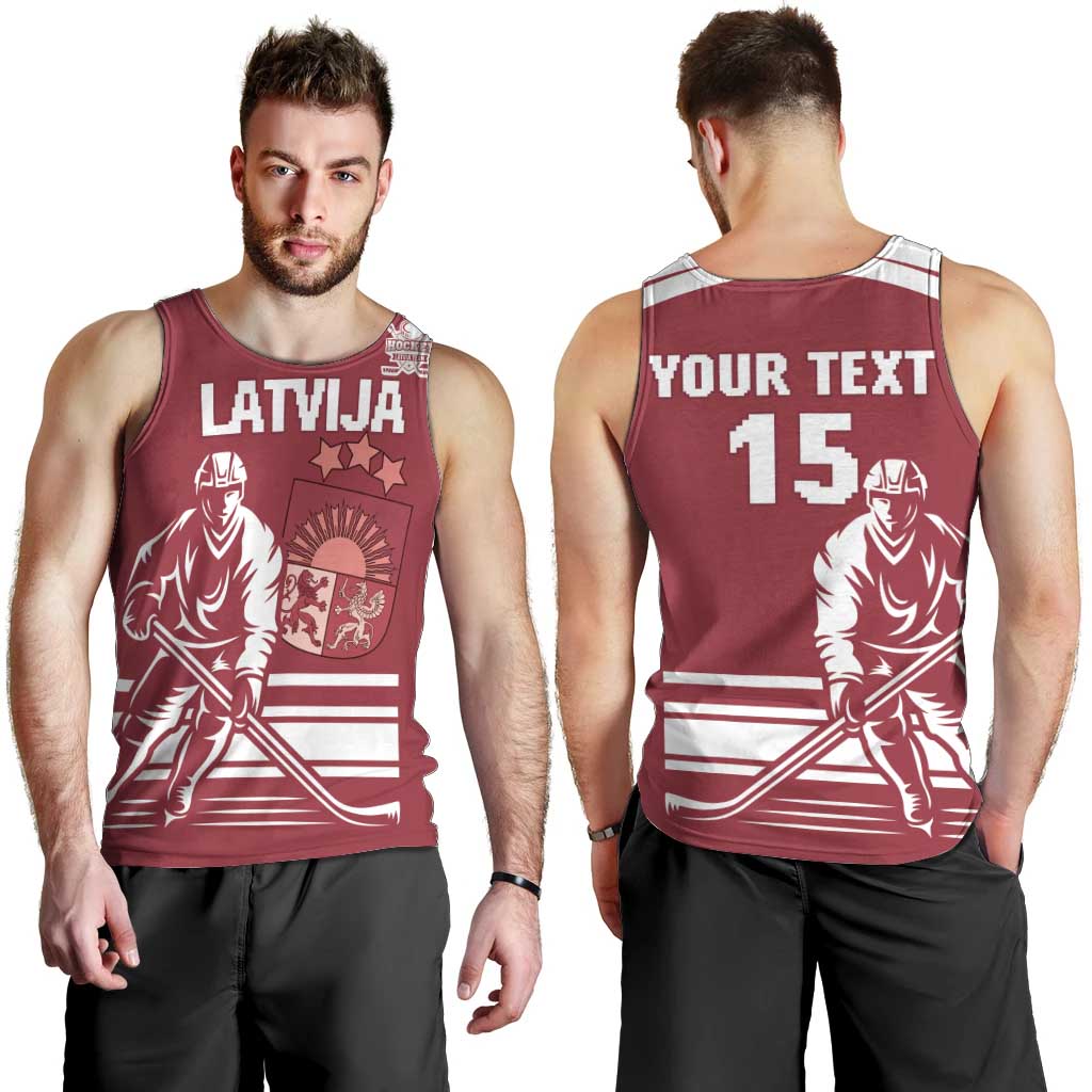 Custom Latvia Hockey Men Tank Top Latvija Latvija