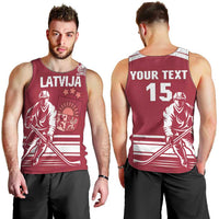 Custom Latvia Hockey Men Tank Top Latvija Latvija