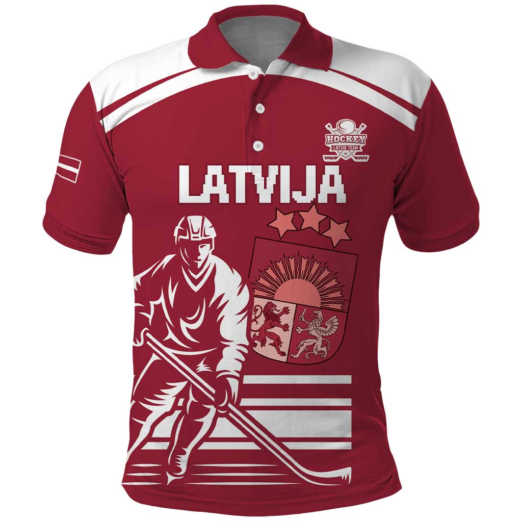 Custom Latvia Hockey Polo Shirt Latvija Latvija